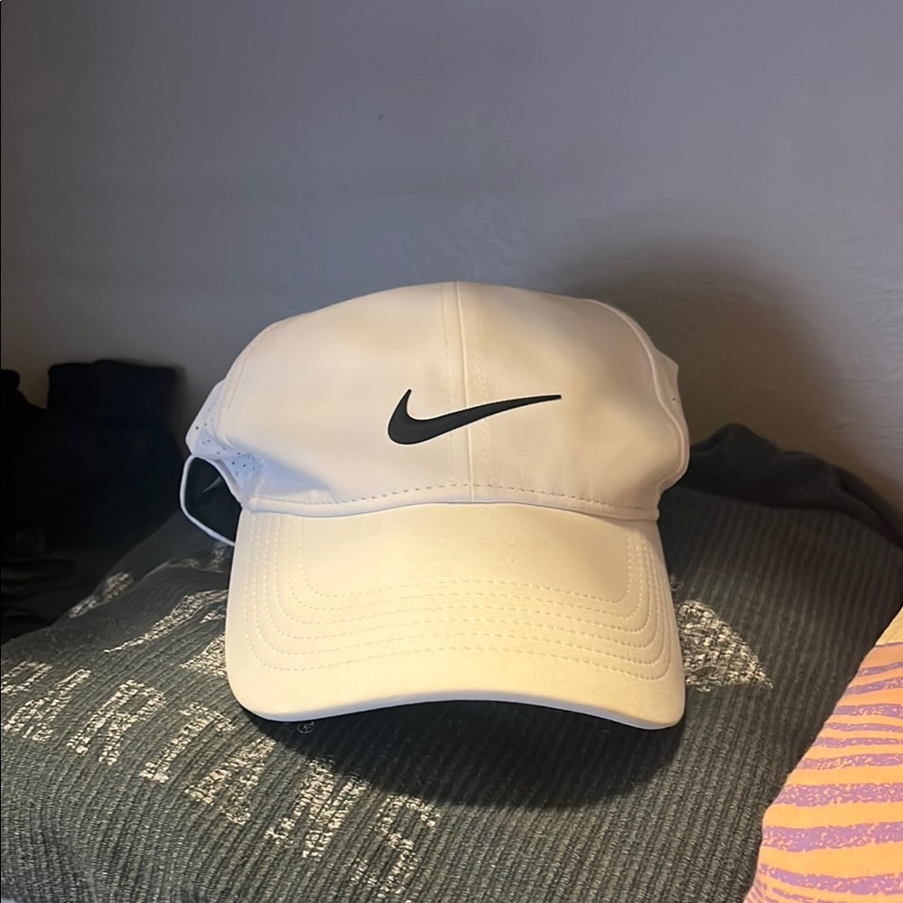 Nike White Cap with Black Logo